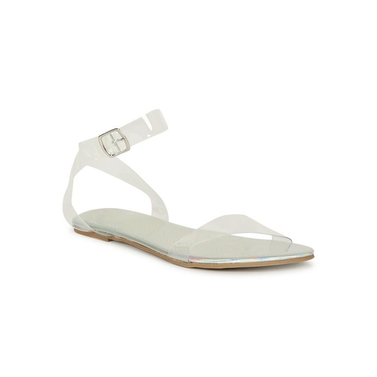 Clear PVC Strap Flat Sandals 19909