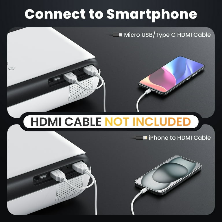 VILINICE Mini WiFi Projector, HD 1080P, 240