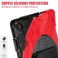 thumbnail image 3 of For Lenovo Tab 10.1 inch 2025 TB311FU/TB311XU Case, 360 Hand Strap, Shoulder Strap, Kickstand, Rugged Drop Protection, Red, 3 of 6