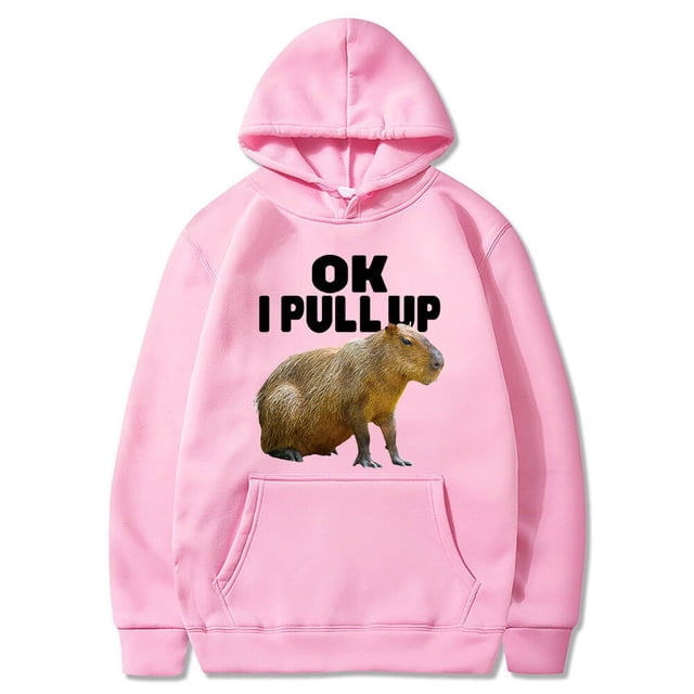 Sudadera con capucha con estampado gráfico para hombre, ropa de calle informal, Vintage, Ok I Pull Up, Capybara, jerséis góticos, Harajuku xuanjing unisex