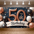 thumbnail image 4 of Glitter Balloons Happy 50th Birthday Banner Milestone Decor for Celebration Event Indoor Party, 4 of 7