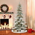 thumbnail image 5 of 7.5 ft Pre-lit Slim Flocked Utah Fir Tree 450 UL Clear Incandescent Lights, 5 of 5