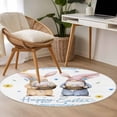thumbnail image 5 of Happy Easter Round Area Rugs Collection 4', Watercolor Floral Gnomes Eggs Basket Spring Non Slip Indoor Circular Throw Runner Rug Floor Mat Carpet for Living Room Dining Table Bedroom Nursery, 5 of 9