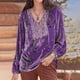 thumbnail image 1 of ICHUANYI Clearance Fashion Women's Round-Neck Long Sleeve Print Casual T-shirt Blouse(Purple, S) ICHUANYI WER2023081116789, 1 of 6