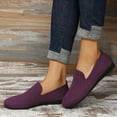 thumbnail image 5 of Slip On Shoes for Women Comfort Fall Loafers Comfortable Dressy Flats Clearance Female Solid Color Round-Toe Flats Shoes Lightweight Soft Sneakers Casual Shoe Purple 7.5, 5 of 5