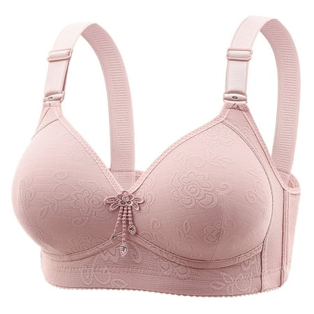 DondPO Bras for Women Thin Laceless Comfortable Breathability Underwear Large Size Brater Buckle Female Bra V Neck Vest Bralette Wireless Bra Womens Wireless Bras Minimizer Bras For Women Clearance