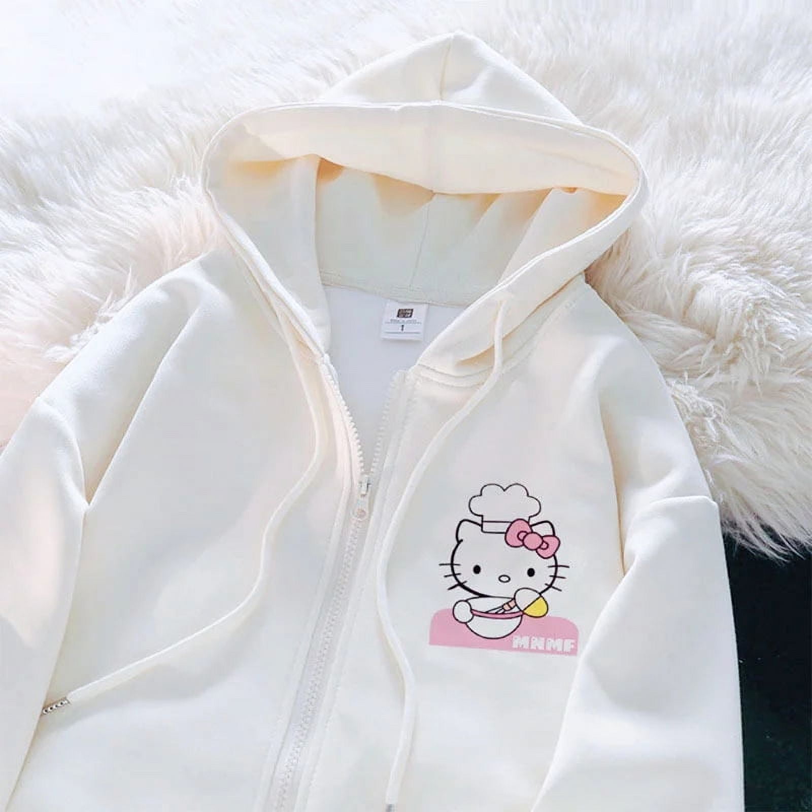 Sweat à capuche court - Gris clair/Hello Kitty - FEMME | H&M FR