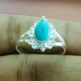 thumbnail image 3 of 925 Sterling Silver Handmade Designer Ring Unique Natural Turquoise Gemstone Jewelry, 3 of 4