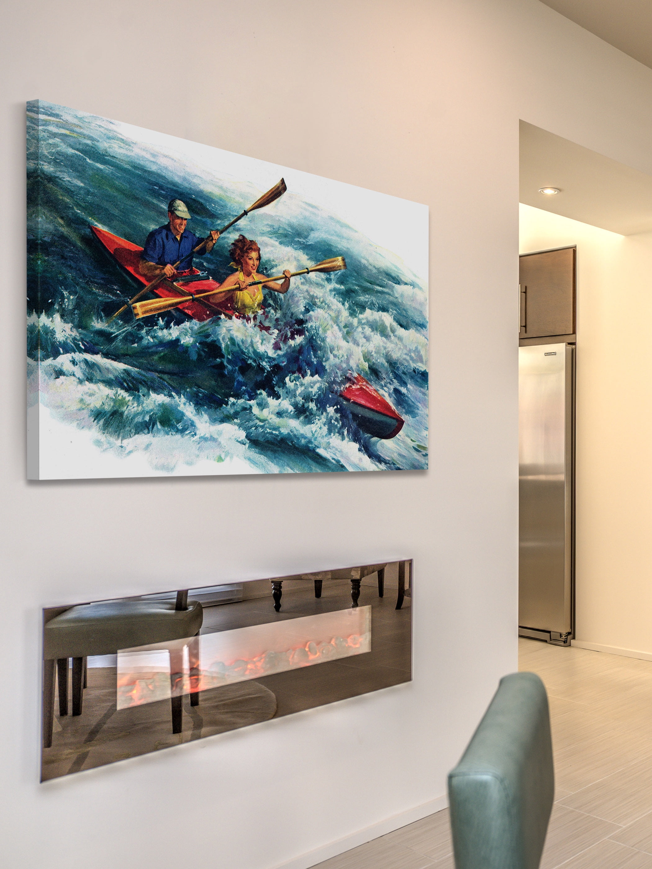 "Raging Rapids" Painting Print on Wrapped Canvas