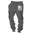 thumbnail image 2 of Ftwytp Mens Joggers Running Tracksuit Bottoms Elasticated Waist Sweatpants Multi Pockets Fleece Thicken Drawstring Bottoms Cargo Trousers with Pockets, 2 of 3