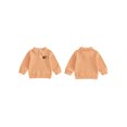thumbnail image 2 of RUINIXCW Toddler Baby Boy Girl Halloween Shirts Outfit Infant Baby Boys Girls Fall Sweatshirt Clothes Pumpkin Grimace Ghost Long Sleeve Waffled Striped Lapel Half Button Pullover Shirt Tops, 2 of 9