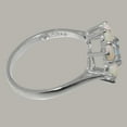 thumbnail image 4 of LBG British Made 925 Sterling Silver Real Natural Aquamarine & Opal Womens Engagement Ring - 33 size options - Size 8, 4 of 6