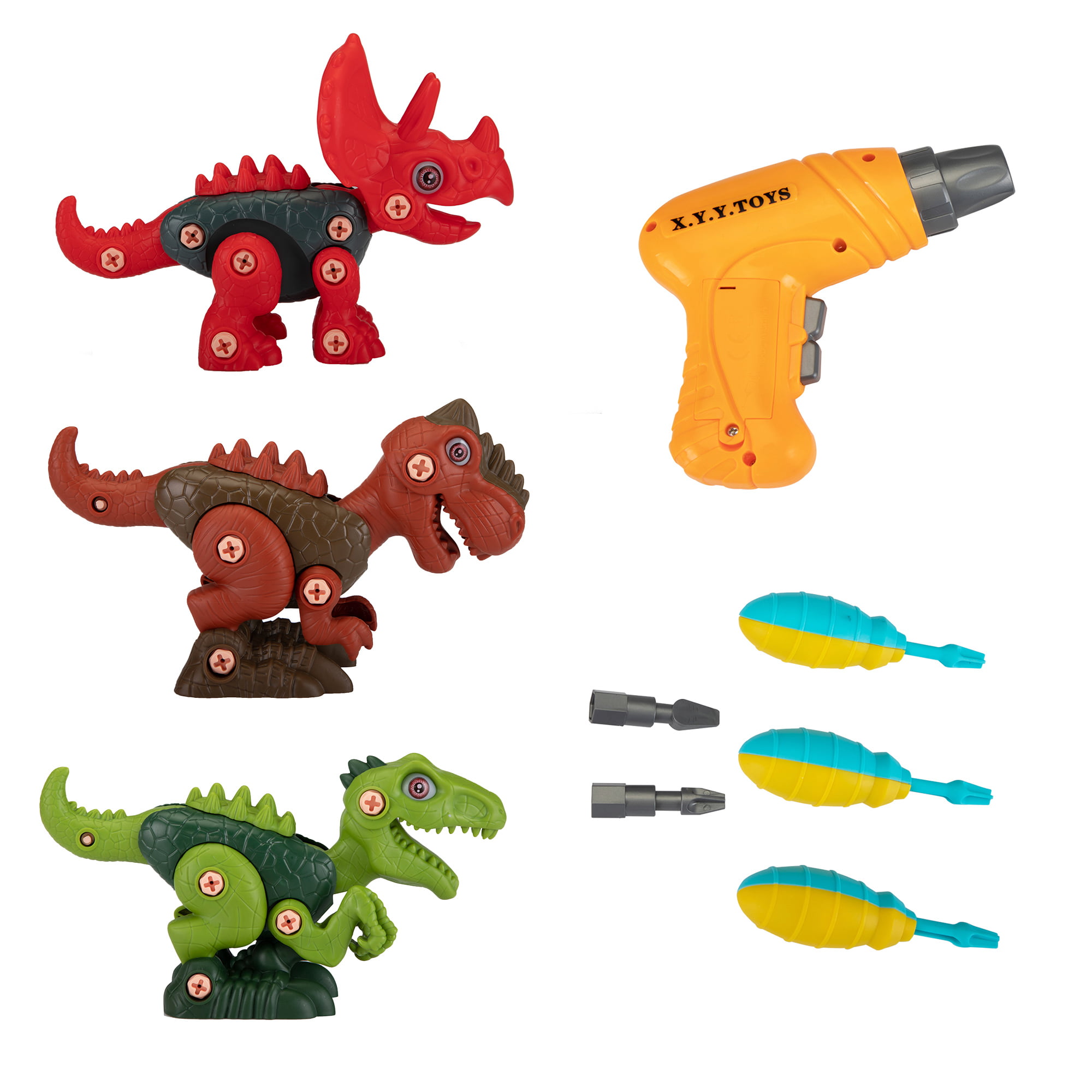 Veryke Educational Take Apart Dinosaur Toy Set with Electric Drill, Stem Learning Gifts for Kids