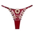 thumbnail image 1 of Eashery Womens Panties Womens Sweet And Spicy Style Contrasting Color Design Slim Fit Adjustable Belt Breathable Mesh Thong Underwear Womens Panties Plus Size Red One Size, 1 of 2