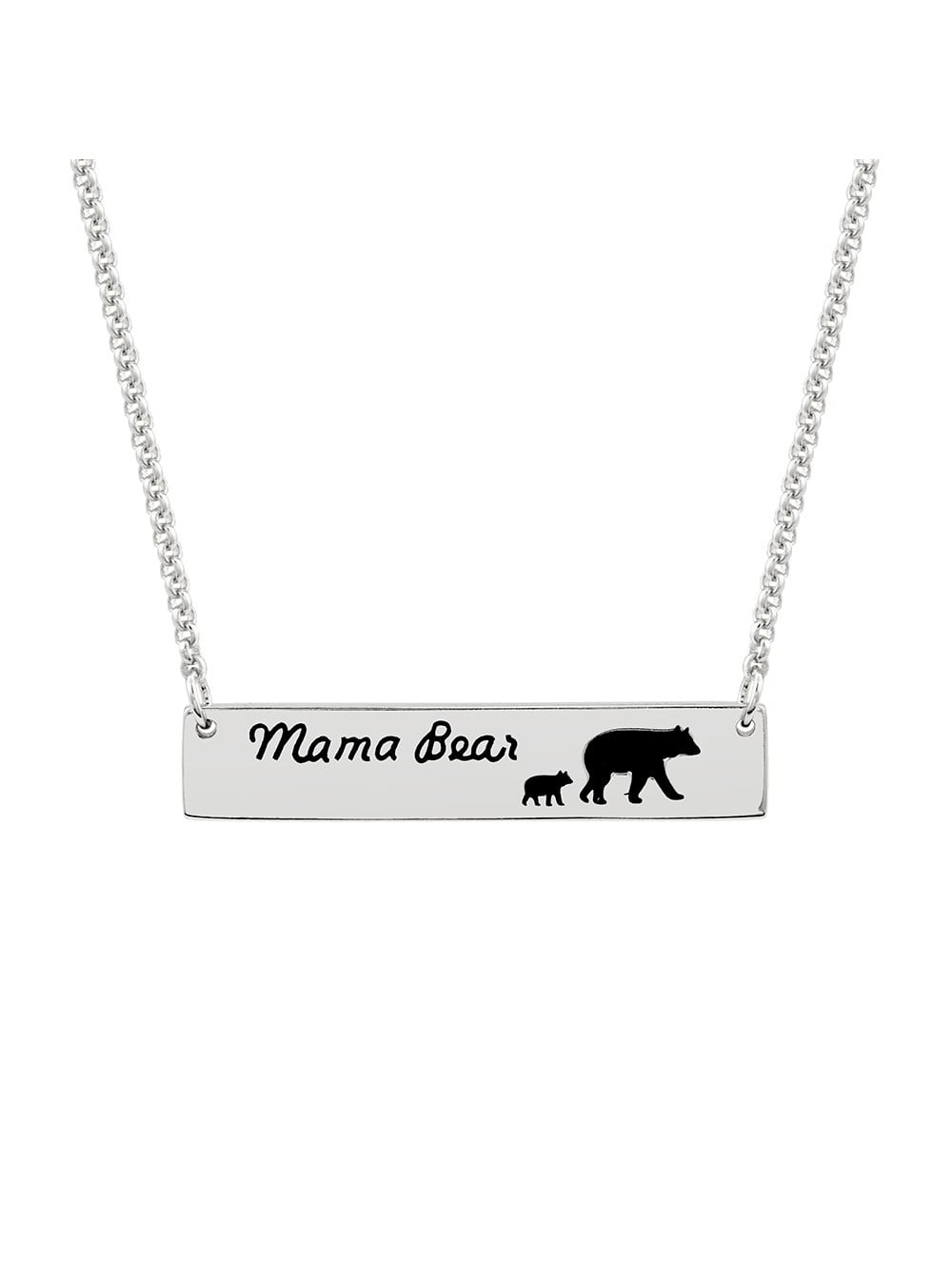 Mama Bear Necklace with choice of 1 2 3 4 5 6 cubs Momma Silver MOM Jewelry gift 