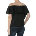 thumbnail image 2 of Rachel Zoe Womens Gaia Knit Blouse, Black, 4, 2 of 2