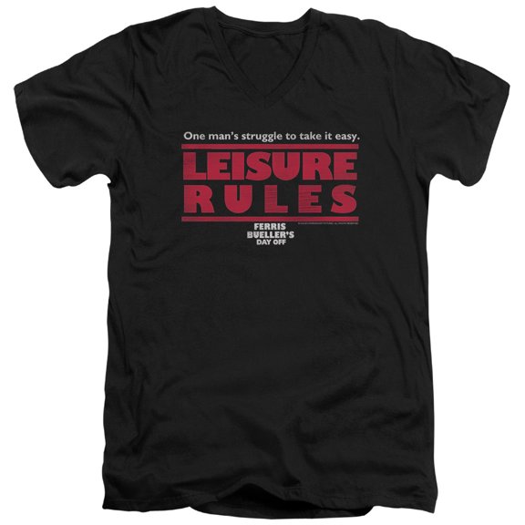 Ferris Bueller - Leisure Rules - Slim Fit V Neck Shirt - Small