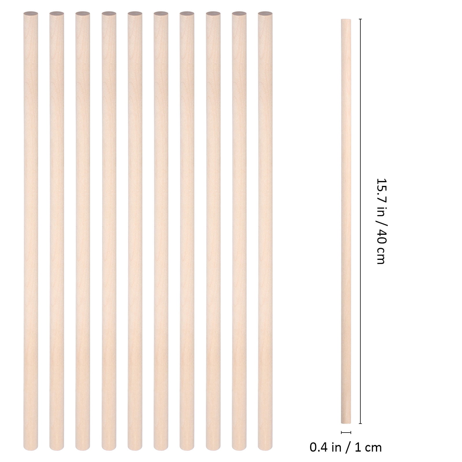 HAMPPLIES 50Pcs Unfinished Wooden Dowel Sticks Smooth Natural Wood Rods for Crafts