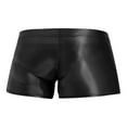 thumbnail image 6 of ZDHoor ZDHoor Mens Shiny Low Rise Boxer Briefs Fitness Sports Shorts Tights Glossy Beach Swimwear Black M, 6 of 7
