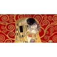 thumbnail image 3 of Gustav, Klimt 14x9 Black Modern Framed Museum Art Print Titled - The Kiss, detail (Red variation), 3 of 5
