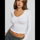 thumbnail image 5 of Camisas de Larga para Mujer, Moda de Otoño 2025, Cuello en V, Blusas Básicas, Blusas Ajustadas Y2K, Conjuntos M, 5 of 8