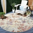 thumbnail image 3 of SAFAVIEH Barbados Andy Botanical Indoor/Outdoor Area Rug, Beige/Red, 8' x 10'5", 3 of 6