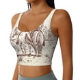 thumbnail image 2 of Cauagu Two Cowboys Riding Horses In The Desert Pattern Sports Bras for Women,Round Neck Sports Bra Workout Crop Tank Tops Padded with Built in Shelf-Medium, 2 of 8
