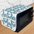 thumbnail image 1 of Blue Nautical Microwave Oven Cover, Curves Rounds with Seahorse Silhouettes on a Plain Background, Water Resistant Organizer with Pockets for Kitchen, 36" x 12", Seafoam Dark Sky Blue, by Ambesonne, 1 of 1