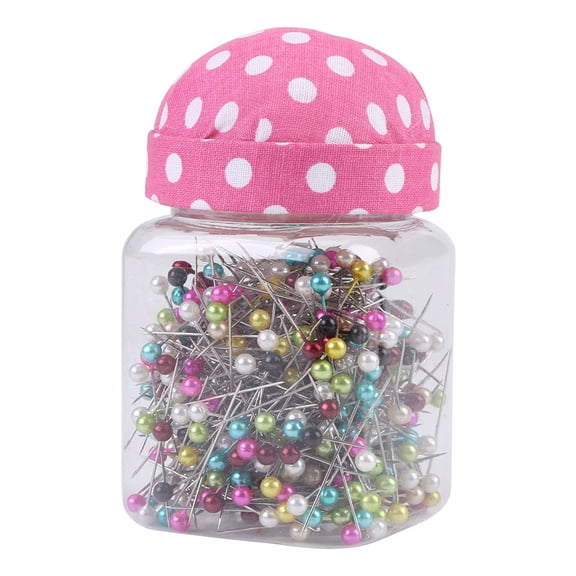 Mavis Laven 500Pcs Beads Needles Quilting Pins, in Pink Fabric Covered Pin Cushion Bottle Sewing Craft
