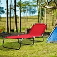 thumbnail image 3 of Outsunny Foldable Steel Outdoor Chaise Lounge - Red, 3 of 10