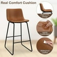 thumbnail image 3 of GIKPAL Bar Stools 26" Faux Leather Counter Height Barstools with Back Set of 2, Modern Counter Stools with Metal Legs and Footrest, Armless Chairs with Back for Kitchen Living Room Pub, Dark Brown, 3 of 7
