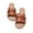 Brown, variant on AXXD Brown Slide Sandals for Women Flat Sandals Round Open Toe Wrap Vamp Weave Strap Comfortable Casual Summer Beach Shoes Women