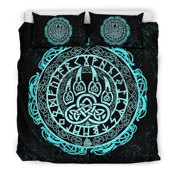 Vikingo Juego de Cama Vikingo Garras de Oso Tatuaje Cian Rlt12