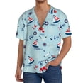 thumbnail image 3 of Xecao offers the Sailboats Anchors for Men's Casual Short-sleeved Shirt, a button-up collared shirt with a pocket, perfect for beach vacations and yacht travel in the XX-Large size., 3 of 7