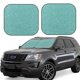 thumbnail image 1 of Balery Teal Green Glitter Parasol para parabrisas de coche de 2 piezas | Parasol plegable para parabrisas delantero de coche para la mayoría de sedanes-Small, 1 of 6