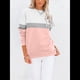 thumbnail image 3 of Sudadera Informal de Larga con Bloques de Color para Mujer, Cuello Redondo, Corte Holgado y Bolsillos. Rosa M, 3 of 6