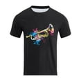 thumbnail image 5 of Xdzjlr Chemises pour Hommes Imprimé Instrument Unique Col Rond Usage Quotidien T-Shirts Polyvalents Tendance Chemises pour Hommes, 5 of 5
