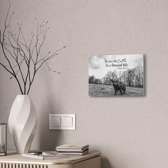Highland Cow Thousand Hills Canvas Stretched, 0.75"