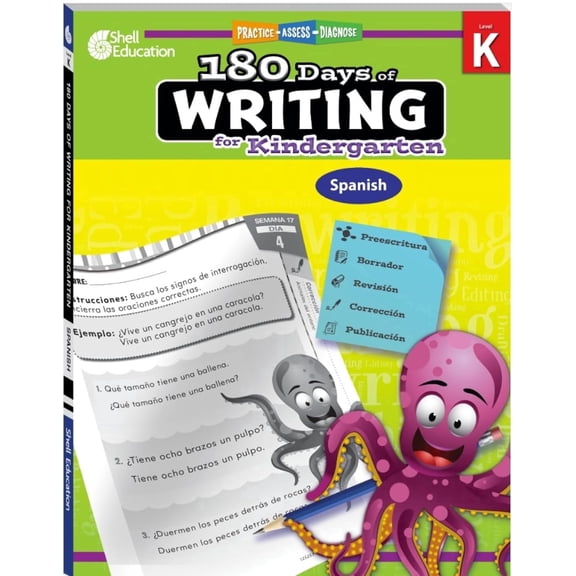 180 Days™: Writing for Kindergarten (Spanish): Practice, Assess, Diagnose (Paperback)