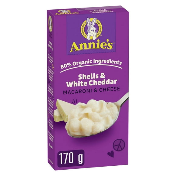 Annie's Macaroni Au Fromage, Coquillettes et Cheddar Blanc, repas pour enfants, 170 g 170 g