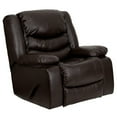 thumbnail image 1 of Plush Brown Leather Lever Rocker Recliner with Padded Arms, 1 of 9