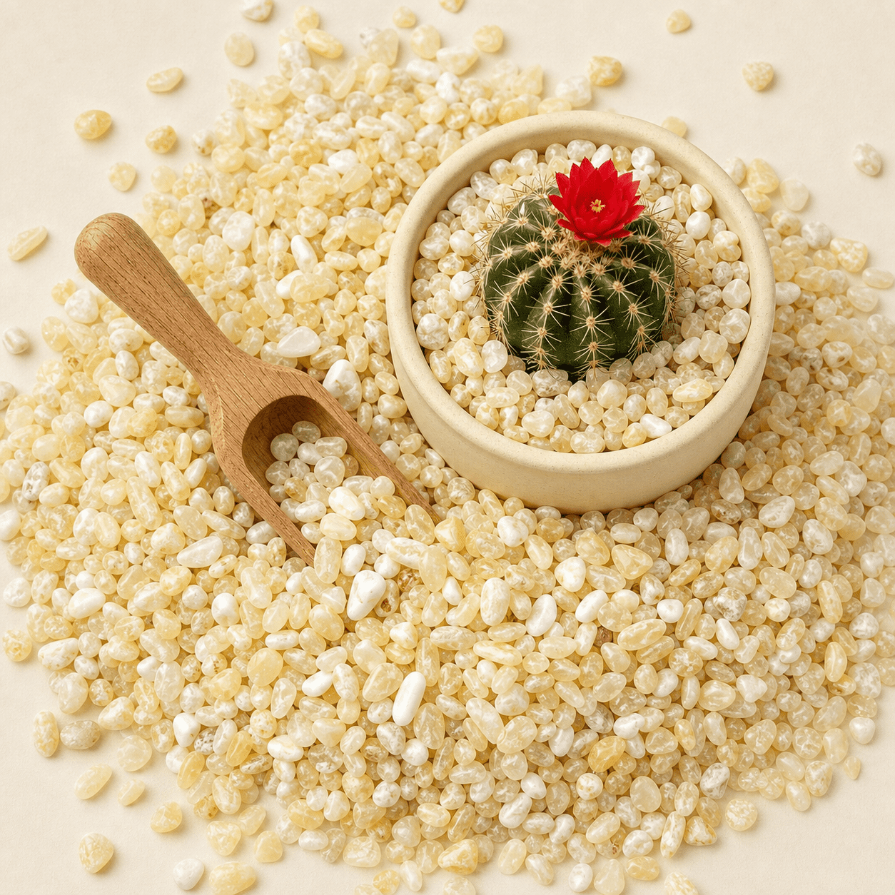 Aquarium Gravel Cream Beige 6LB Small Pebbles For Fish Tank Terrarium Vase Filler