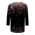 thumbnail image 4 of Hyknon Womens Tops Loose Mid-Length 3/4 Sleeve Bright Printed Blouse Tops Round Neck Spring Temperament Sequin Tops, 4 of 5
