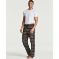 thumbnail image 5 of Real Essentials 3 Pack: Men's Pajama Pants - Knit Cotton Flannel Plaid Lounge Bottoms- Button Fly (Available In Big & Tall), 5 of 7