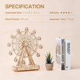 thumbnail image 3 of Wooden Model Kits 3D Wooden Puzzle Model Kits Building Puzzle Brain Teaser Gift for Adult (Ferris Wheel), 3 of 4