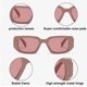 thumbnail image 3 of Gafas de sol irregulares de patas anchas de moda, gafas de sol personalizadas para tiro callejero, hechas de PC, 3 of 5