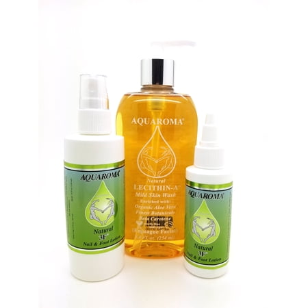 Foot/Nail Treatment: Lecithin-A, 3F (Spray), 3F (Twist Top), Aquaroma, 100% Natural and Pure, antifugal, bactero-static, antiperspirant