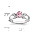 thumbnail image 2 of Solid 14k White Gold 6x4mm Oval Pink Tourmaline October Gemstone Diamond Engagement Ring Size 9, 2 of 3