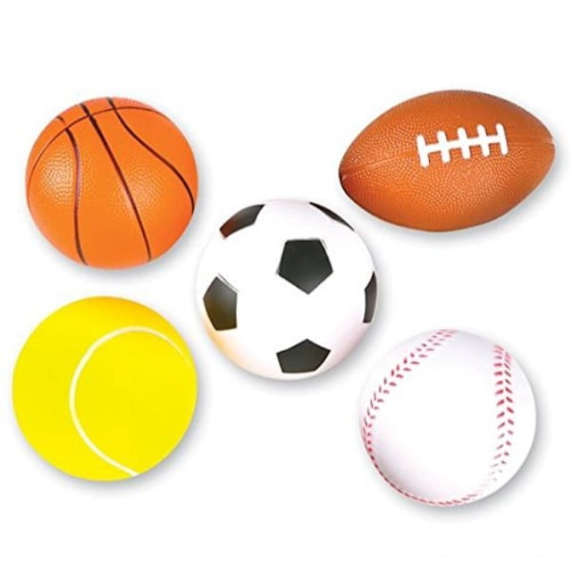 Neliblu 5 Soft Foam Sports Balls For Kids 3.5" Perfect for Small Hands