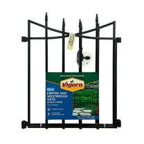 Empire/Westbrook 28 in. Black Steel Decorative Garden Fence Gate